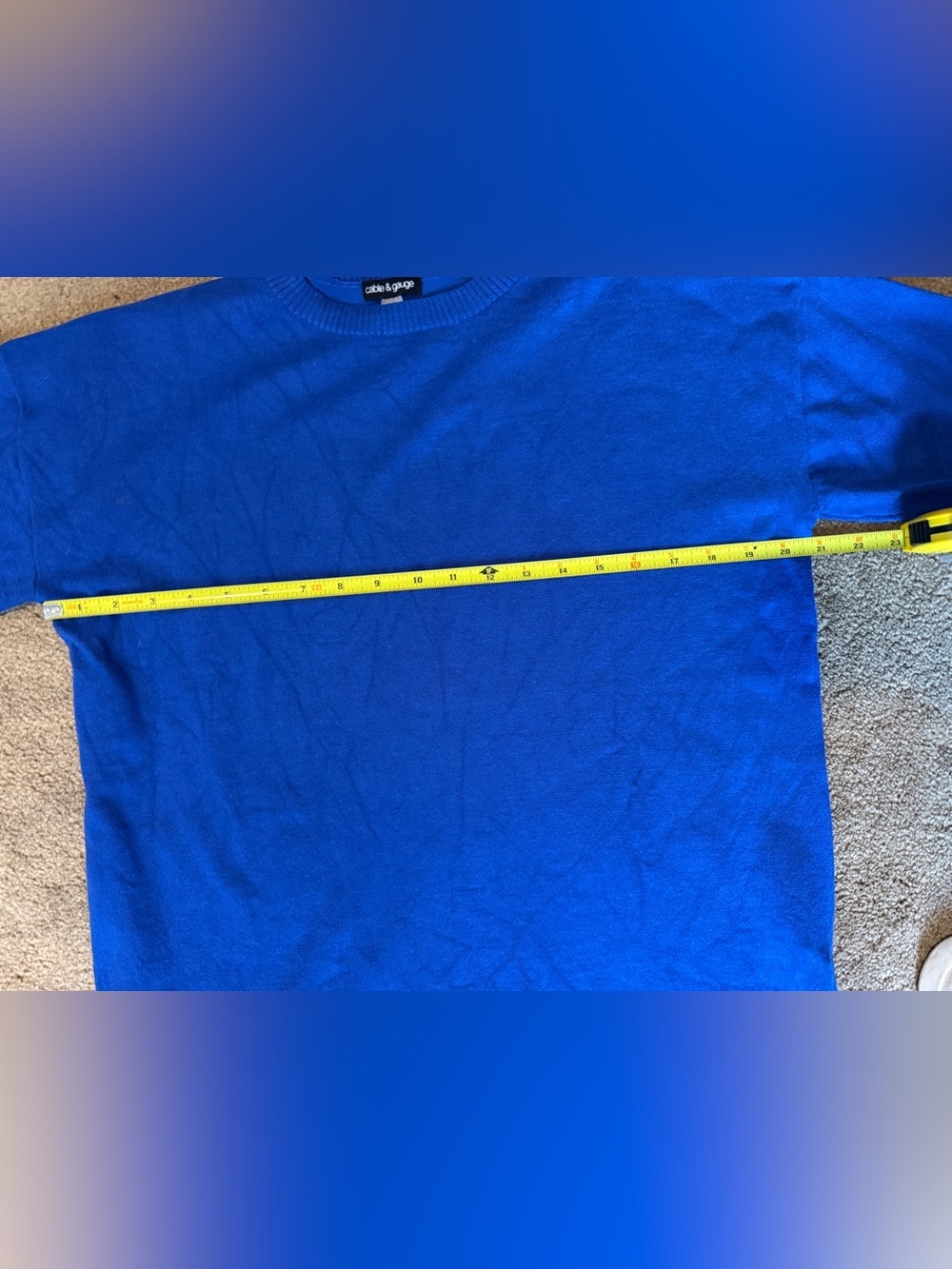 Cable & Gauge women’s Royal Blue Crewneck Sweater size Large - Picture 6 of 8